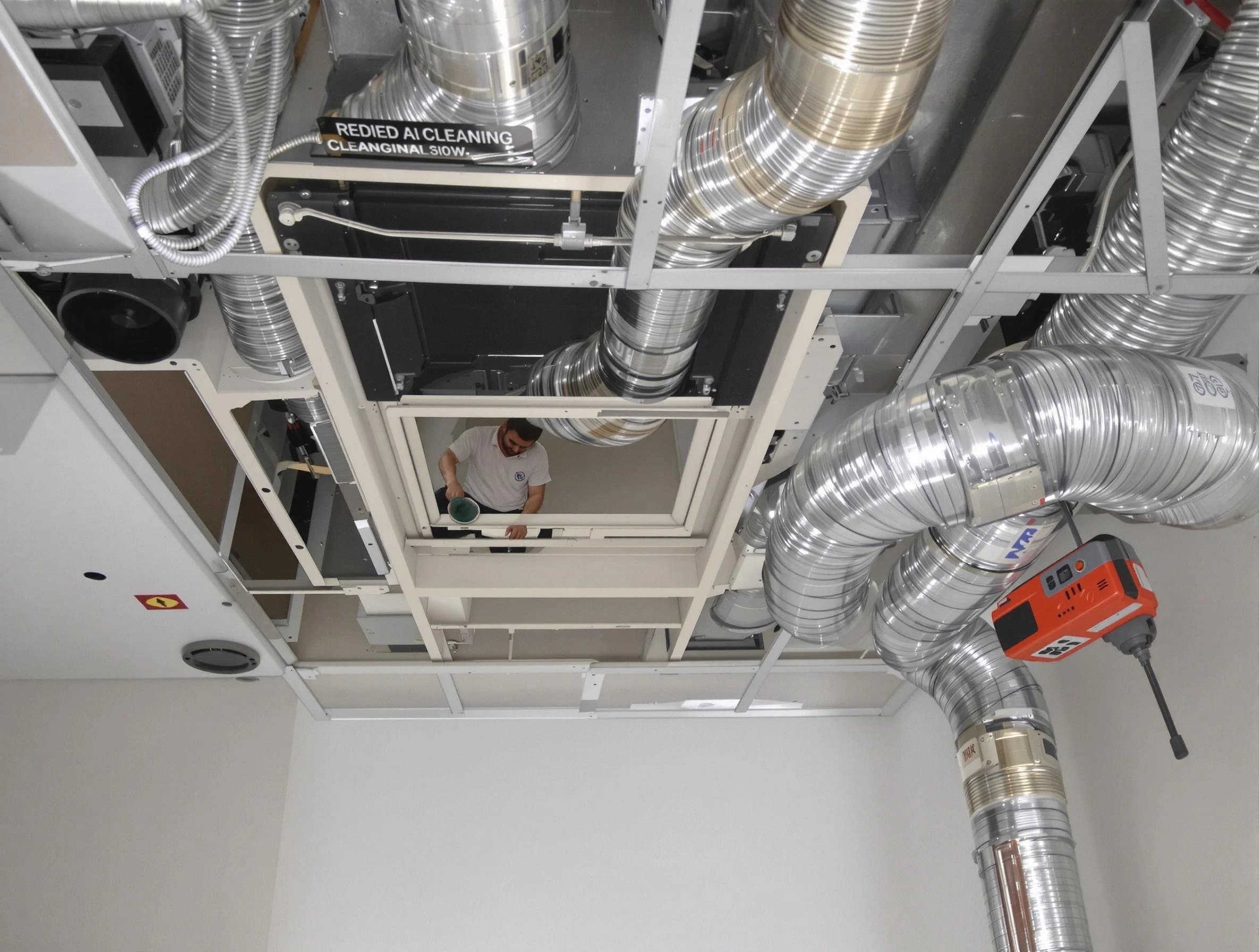 San Tan Valley Air Duct Cleaning technician performing detailed central duct system cleaning in San Tan Valley