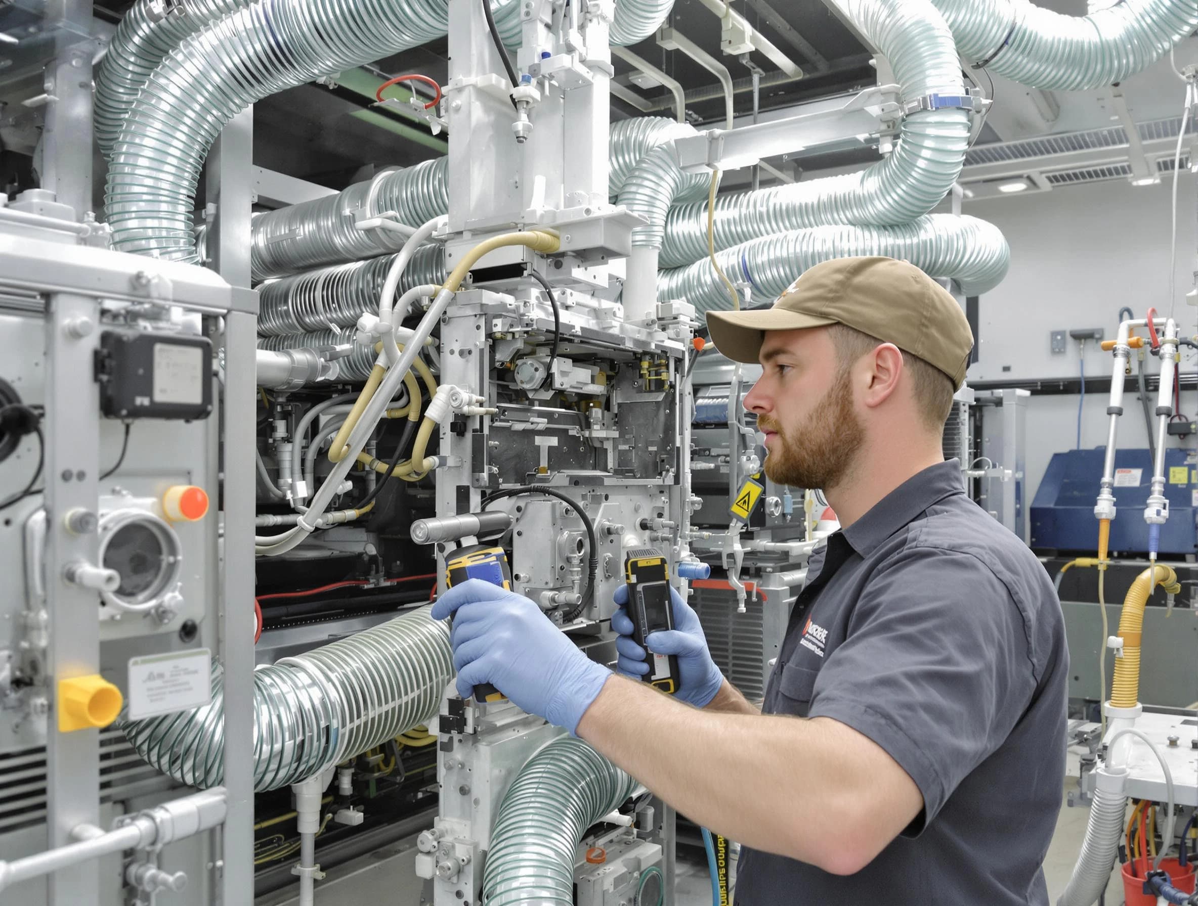 San Tan Valley Air Duct Cleaning technician performing precision commercial coil cleaning at a business facility in San Tan Valley