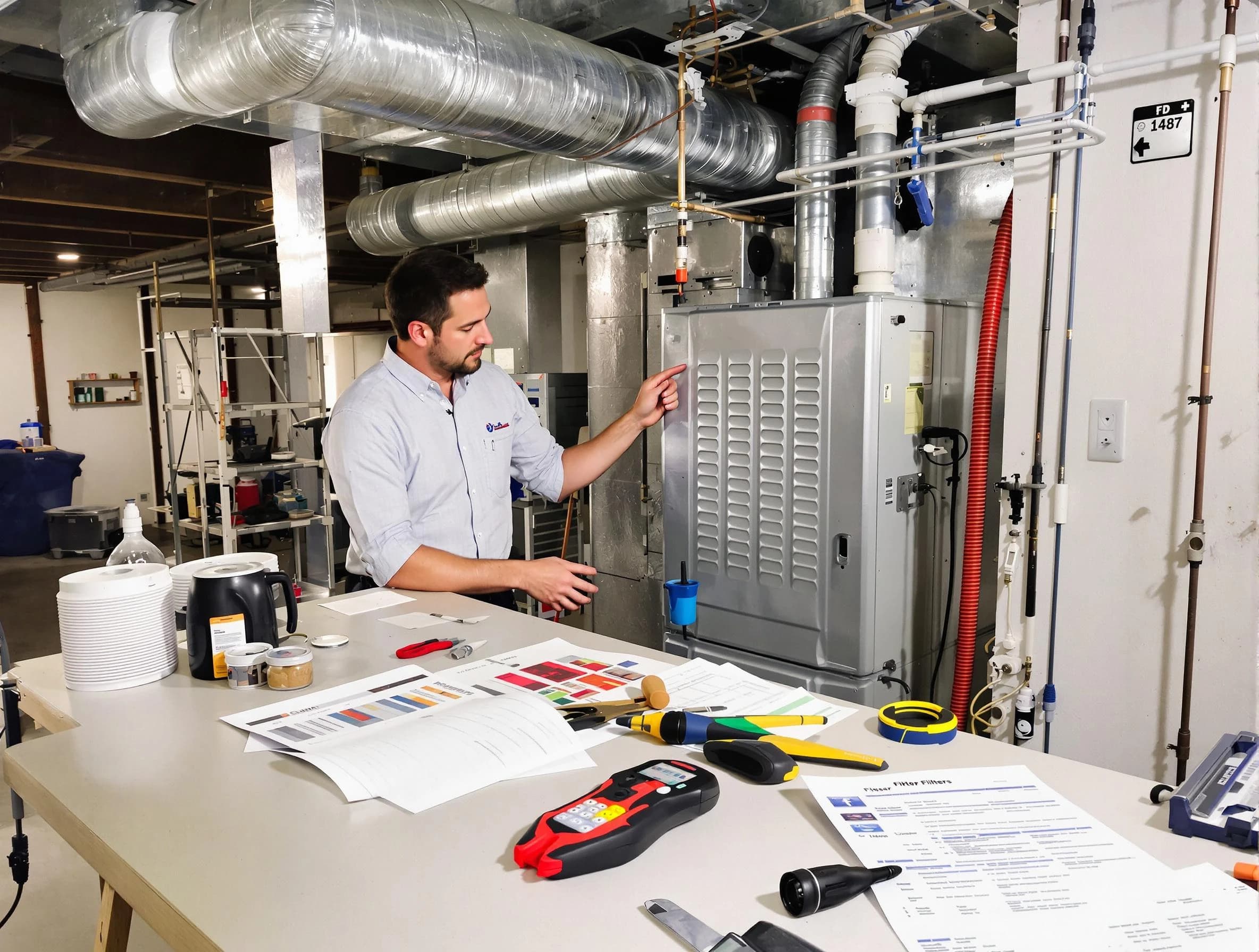 San Tan Valley Air Duct Cleaning inspector conducting detailed filter system evaluation using professional diagnostic tools in San Tan Valley