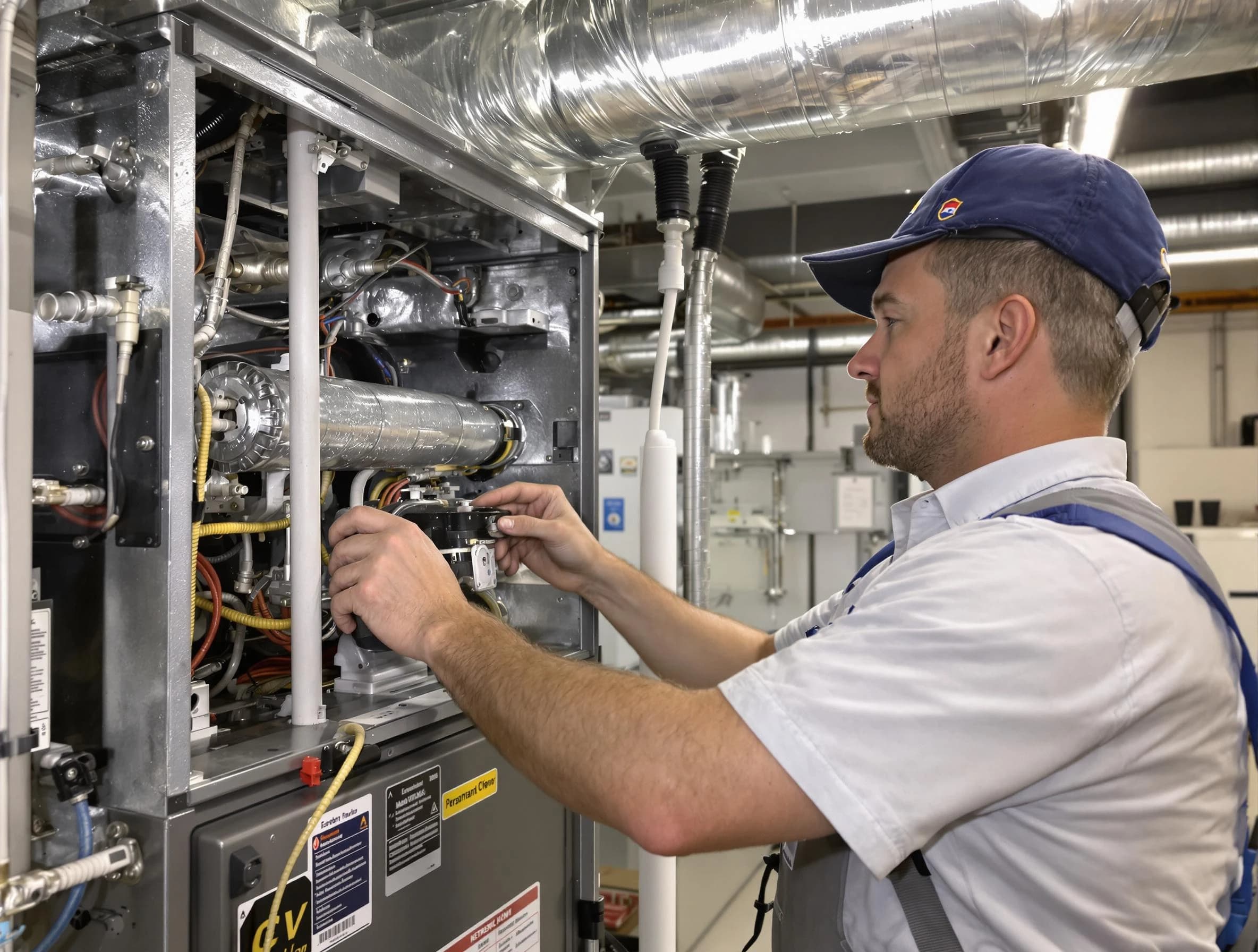 San Tan Valley Air Duct Cleaning specialist performing thorough furnace duct cleaning to improve heating efficiency in San Tan Valley