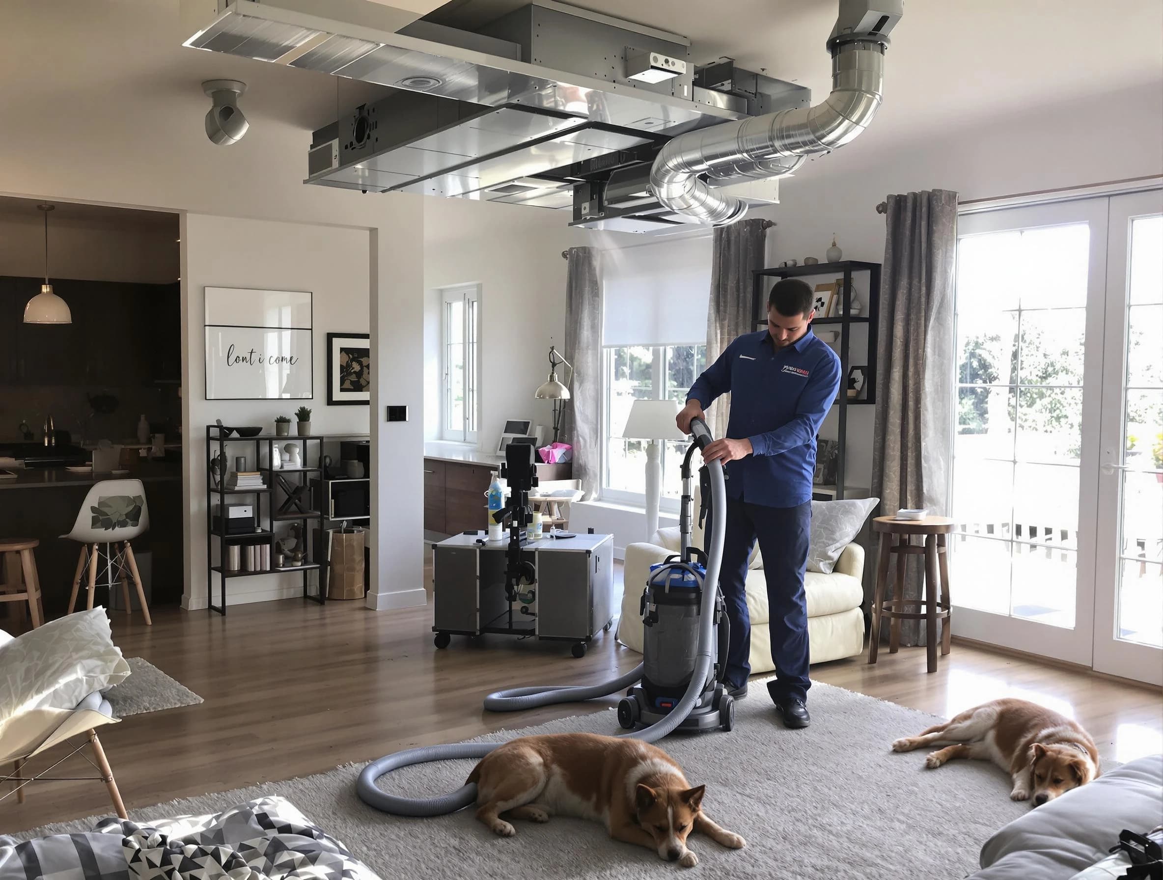 San Tan Valley Air Duct Cleaning technician performing detailed indoor duct cleaning for improved air quality in San Tan Valley