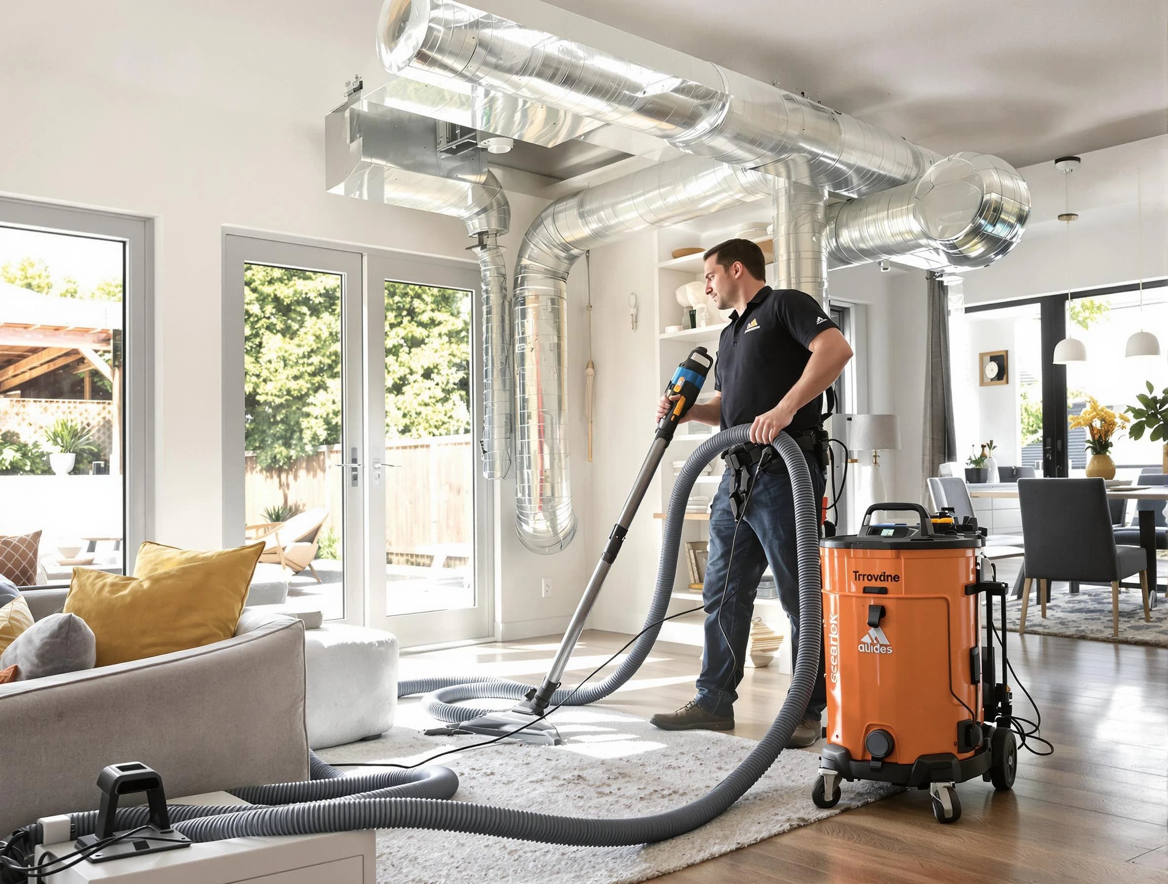 San Tan Valley Air Duct Cleaning specialist performing thorough residential duct cleaning using advanced equipment in San Tan Valley