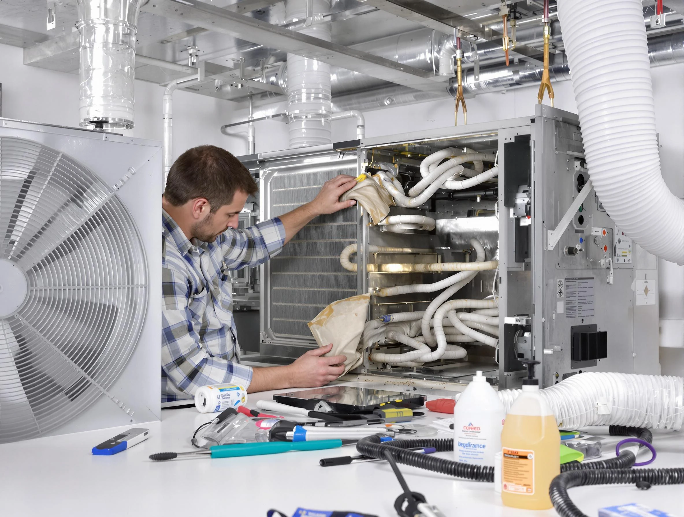 San Tan Valley Air Duct Cleaning specialist performing precision AC coil cleaning in San Tan Valley