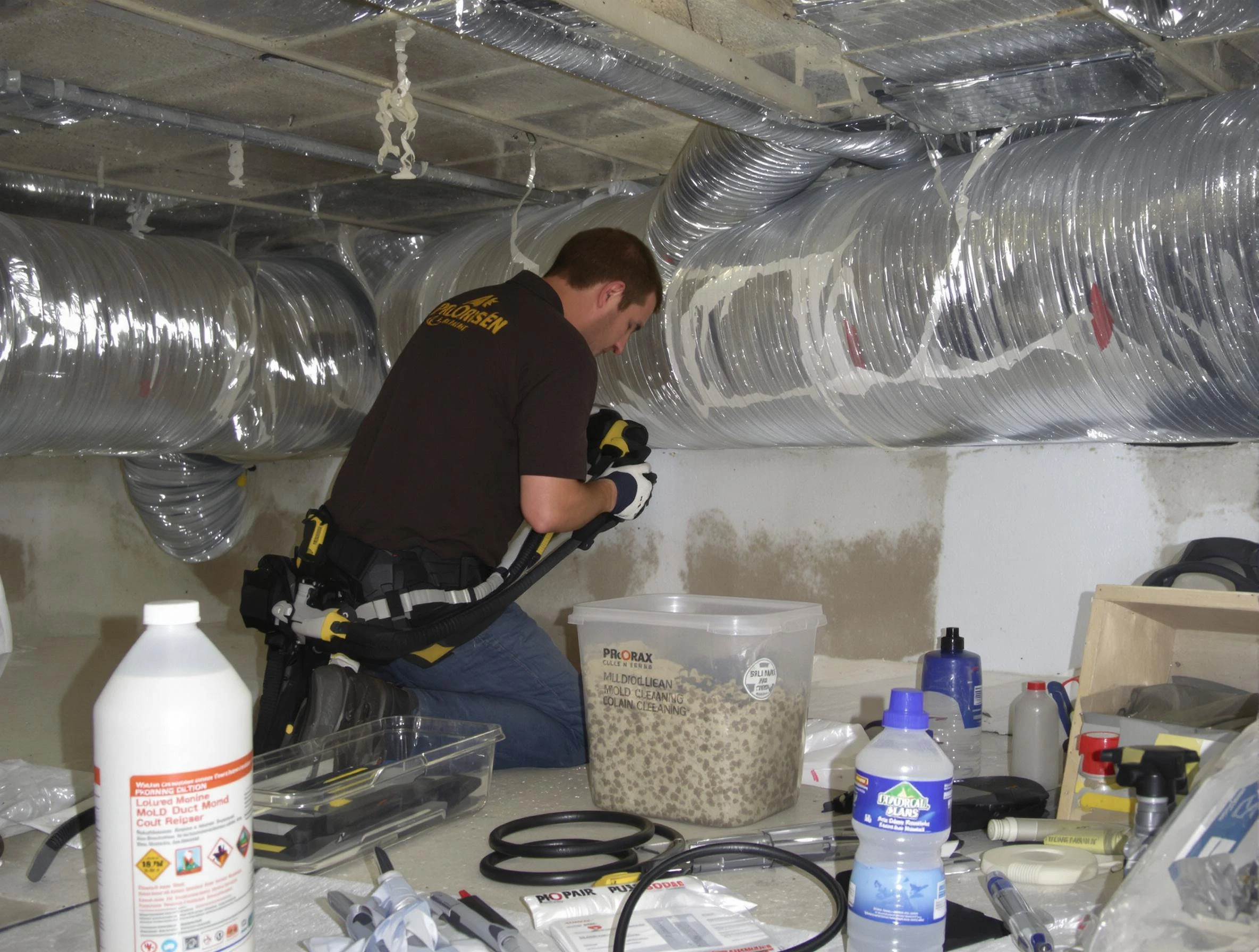 San Tan Valley Air Duct Cleaning specialist performing professional mold removal from air ducts in San Tan Valley