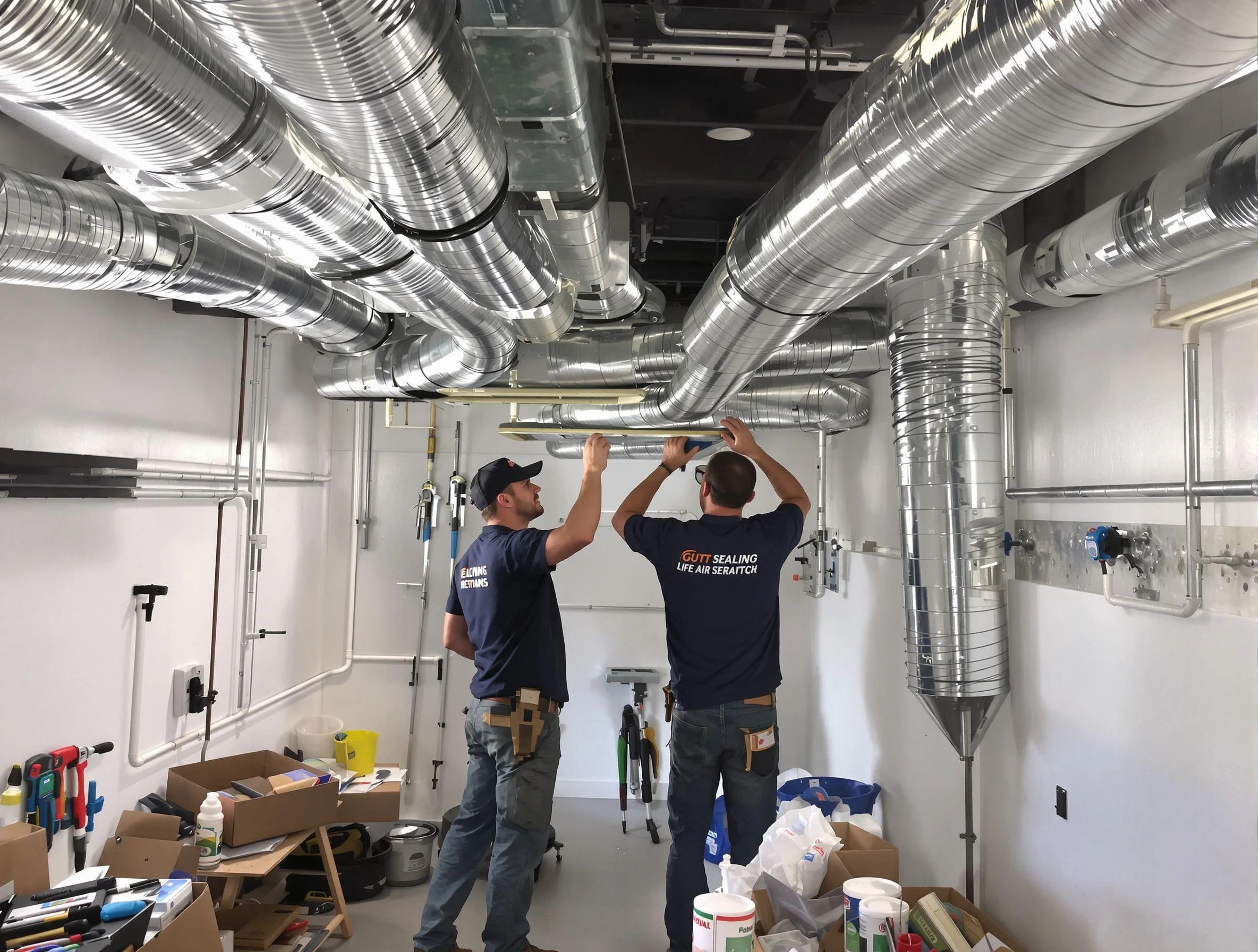 San Tan Valley Air Duct Cleaning technician applying professional duct sealing solutions in San Tan Valley