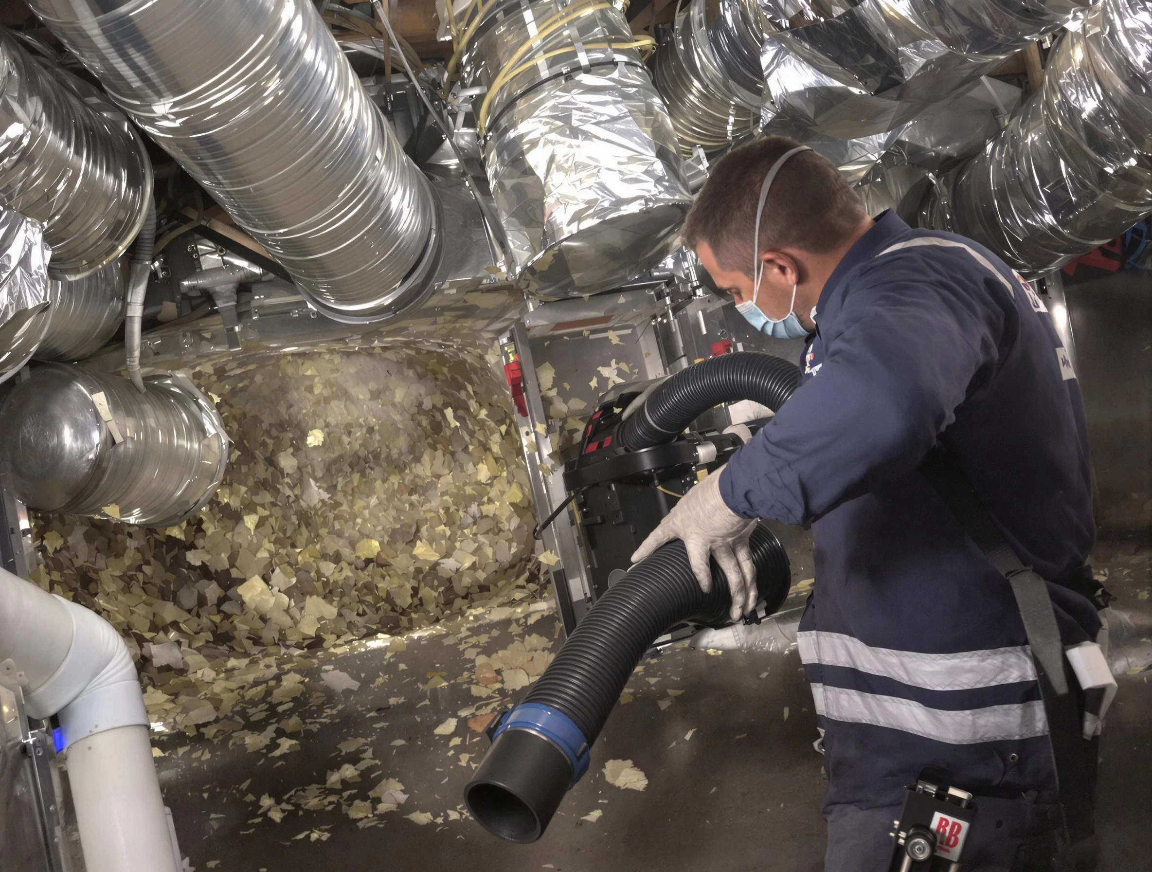 San Tan Valley Air Duct Cleaning specialist operating negative pressure cleaning equipment for thorough duct maintenance in San Tan Valley